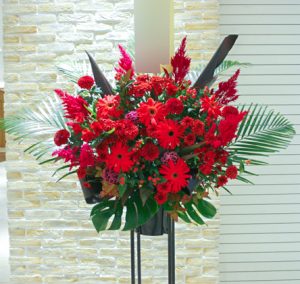 スタンド花 1段 レッド